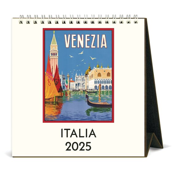 Cavallini & Co. Italia 2025 Easel Desk Calendar, 6.5"x6.5" - Picture 1 of 5